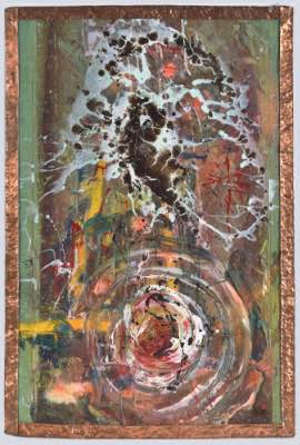 41" x 27" - technique mixte et ADN sur cuivre