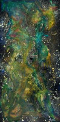 60" x 30" - technique mixte et phosphore sur bois, 2016