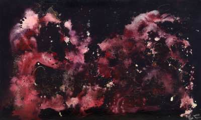 36" x 60" -  technique mixte et phosphore sur bois, 2016