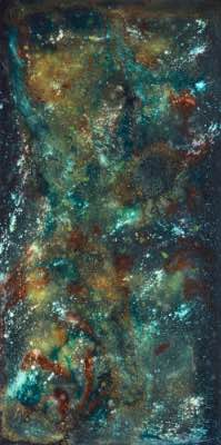 60" x 36" - technique mixte et phosphore sur bois, 2016