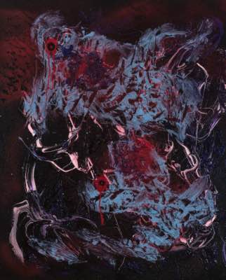 30" x 24" - techniques mixtes sur bois