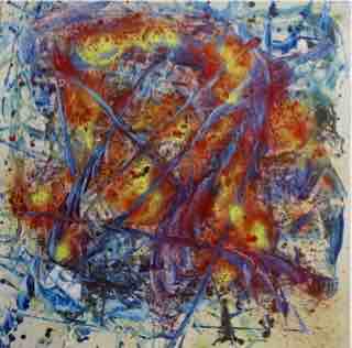 36" x 36" - techniques mixtes et graphite sur bois, 2022,$900